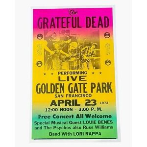 Grateful Dead Louie Benes 1964 Tour San Francisco CA 14x22" Cardboard Poster